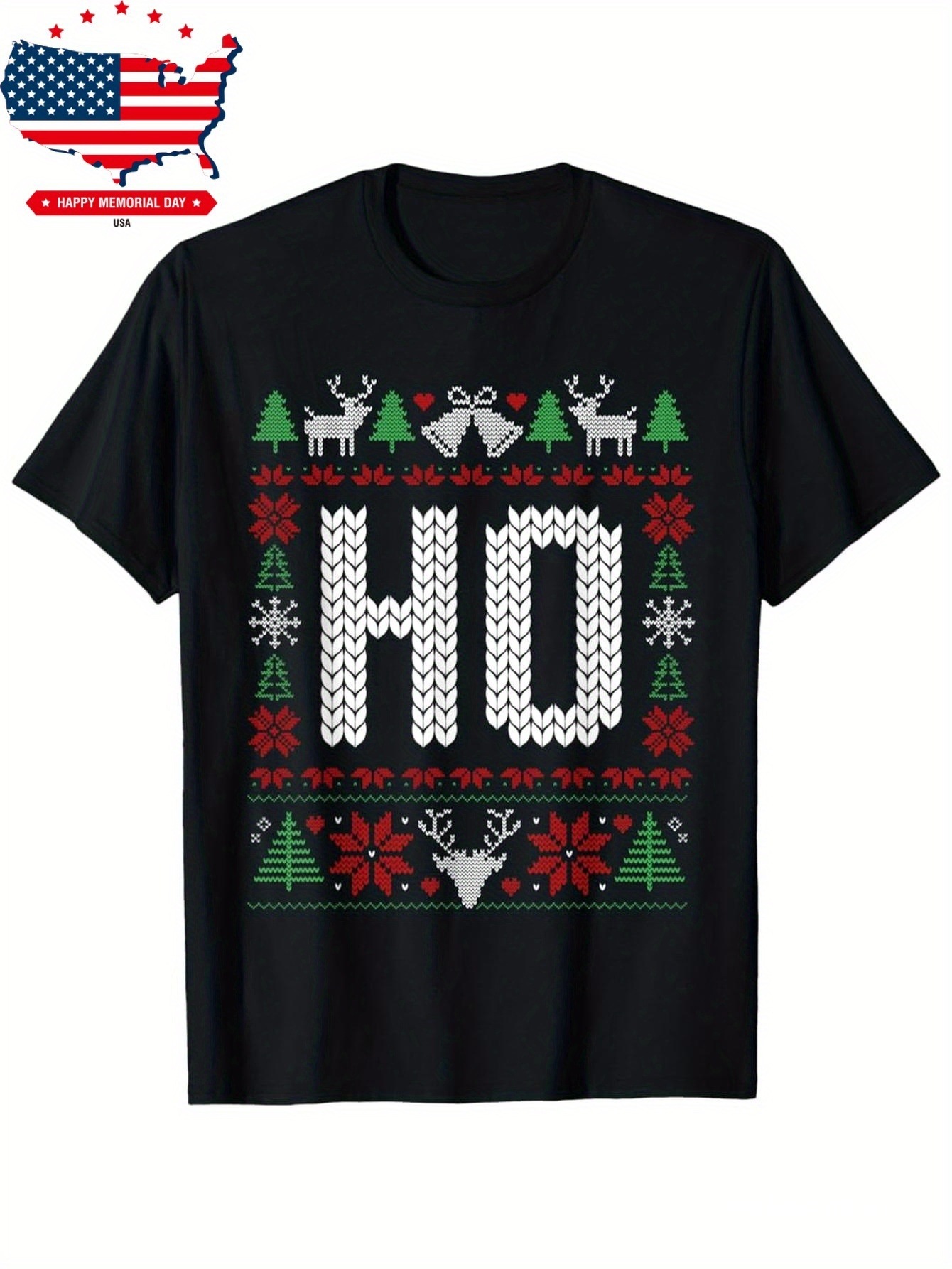 Christmas Ugly With Holiday Shirt Vacation Pattern Personality Casual Pure Cotton T-shirt - Image 3